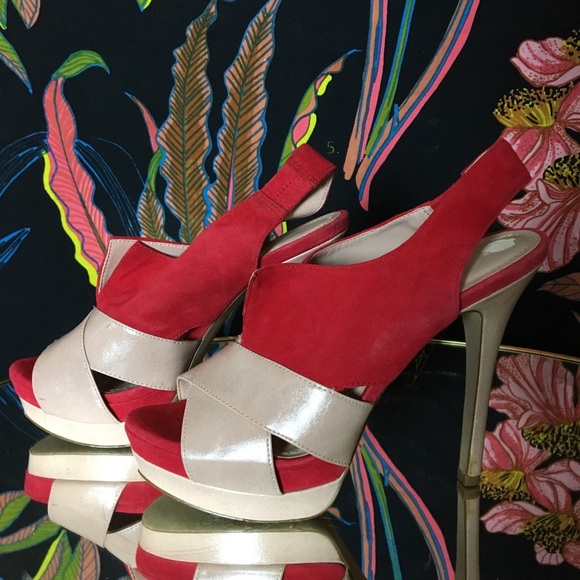 Jessica Simpson Shoes - Jessica Simpson / Red + Tan Stilettos